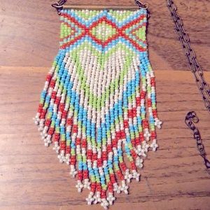 Hippie seed bead necklace festival vibes